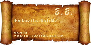 Borkovits Baldó névjegykártya